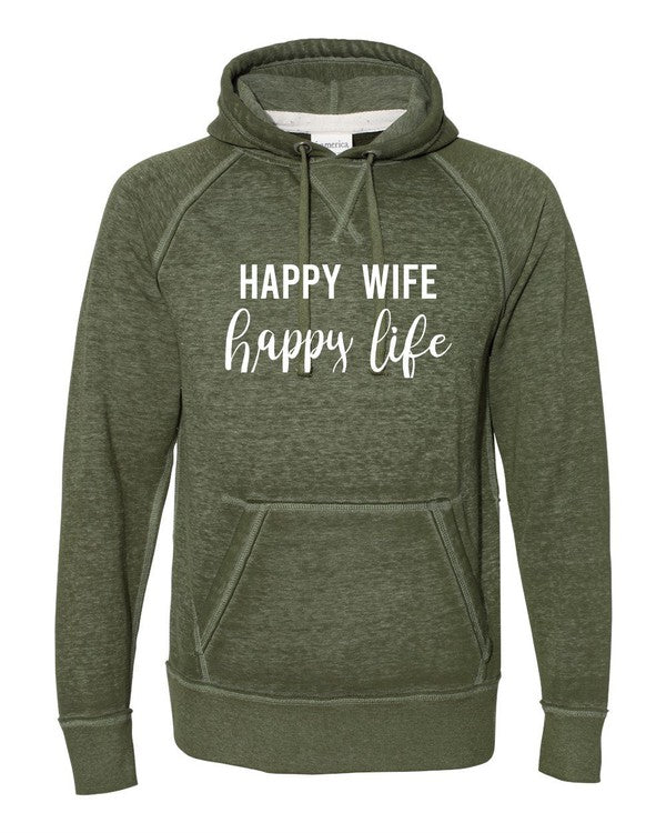 Happy Wife Happy Life Vintage Hoodie