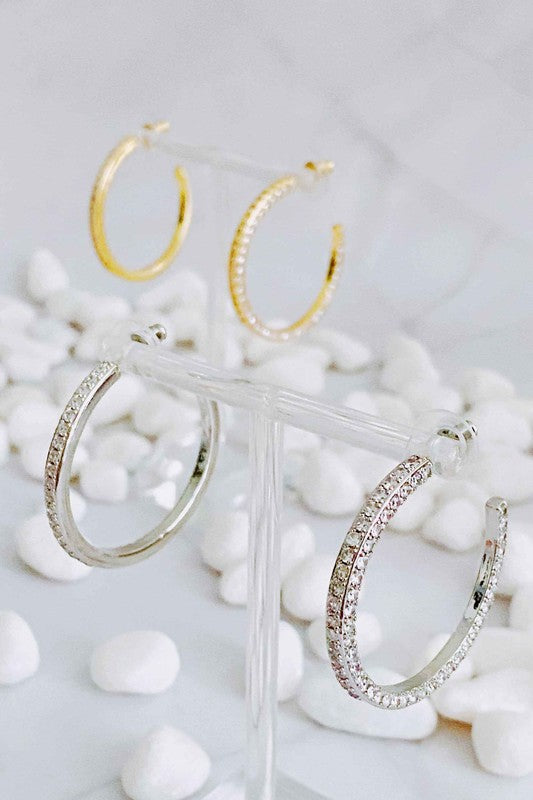 Plain Or Shine Reversible Hoop Earrings