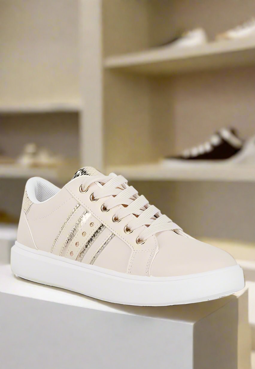 Claude Faux Leather Back Panel Detail Sneakers