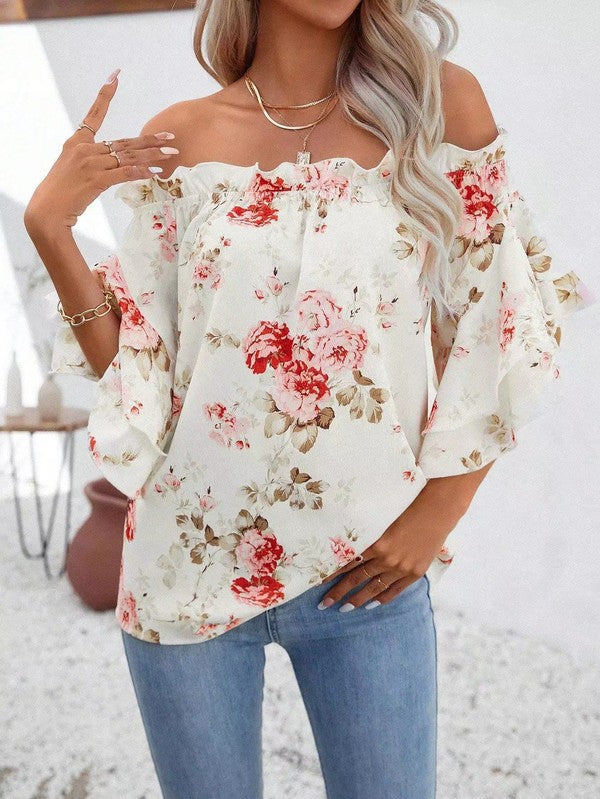 shoulder blouseLeanne Roberts DesignsFloral off shoulder blouseFloral off shoulder blouseMade In: China