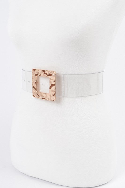 Square Buckle Clear Transparent Belt