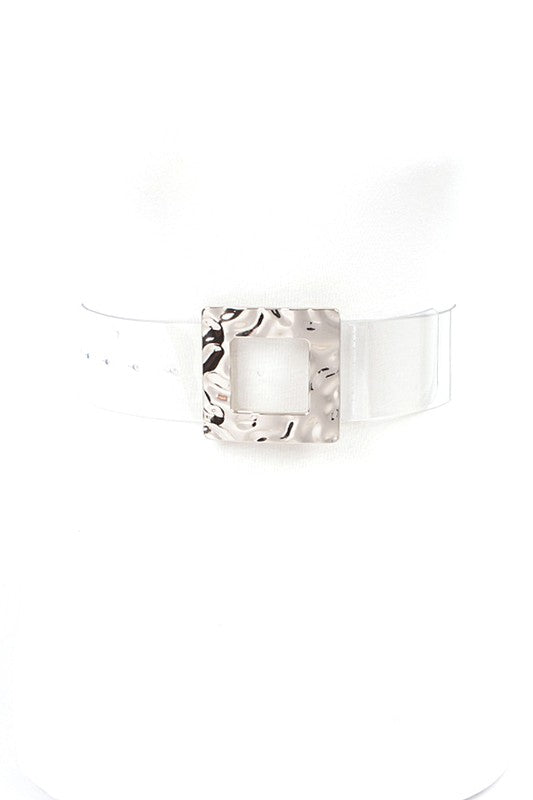 Square Buckle Clear Transparent Belt