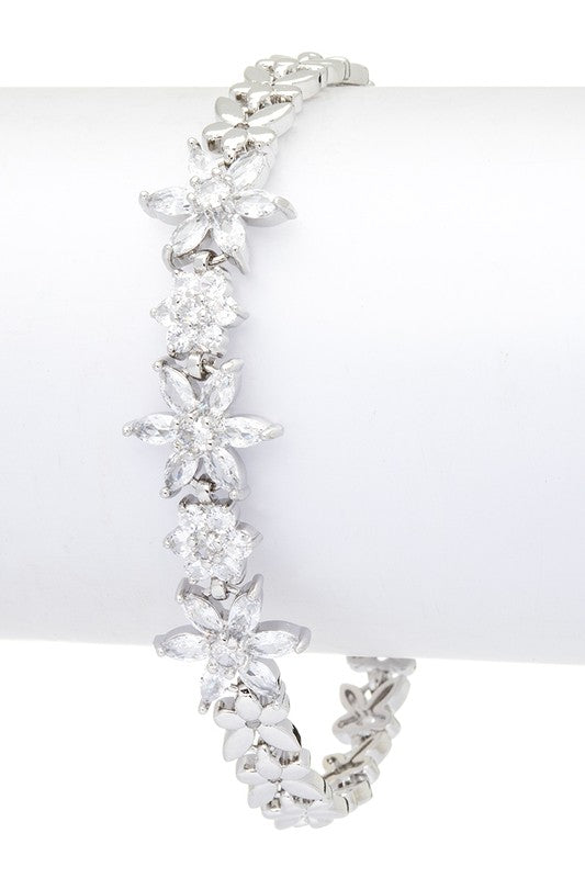 Cubic Zirconia Flower Iconic BraceletLeanne Roberts DesignsCubic Zirconia Flower Iconic BraceletDiscover the versatile and stylish accessory that you never knew you needed. Our Cubic Zirconia Flower Iconic Bracelet boasts a high-quality design that will elevate